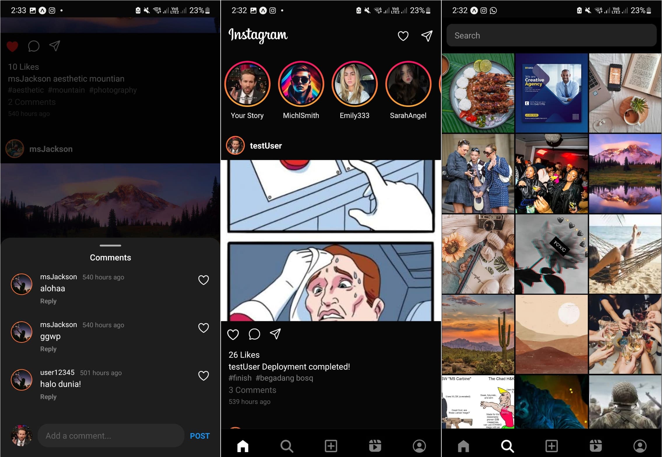 Instagram Clone preview